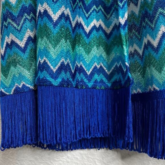 GRAVER Susan Graver Novelty Knit Kimono with Tassel Trim Sz Large - Picture 5 of 8